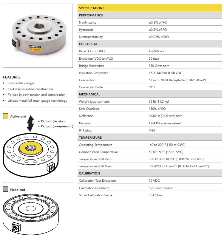 LCF550-100klb稱重傳感器